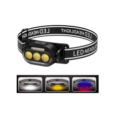 Фонарик налобный YD02-COB (White+red+blue) (240)